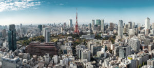 東京の街並みと東京タワー